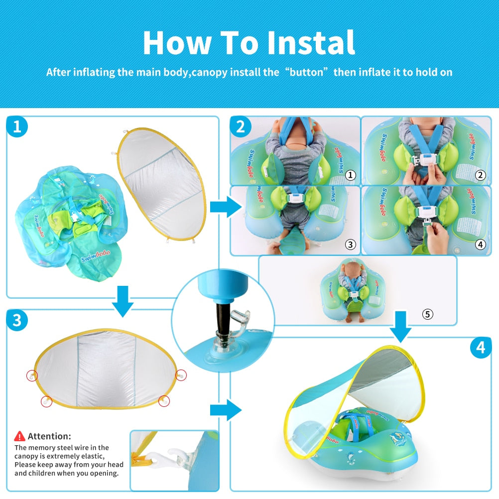 New Upgrades Baby Swimming Float Inflatable Infant Floating