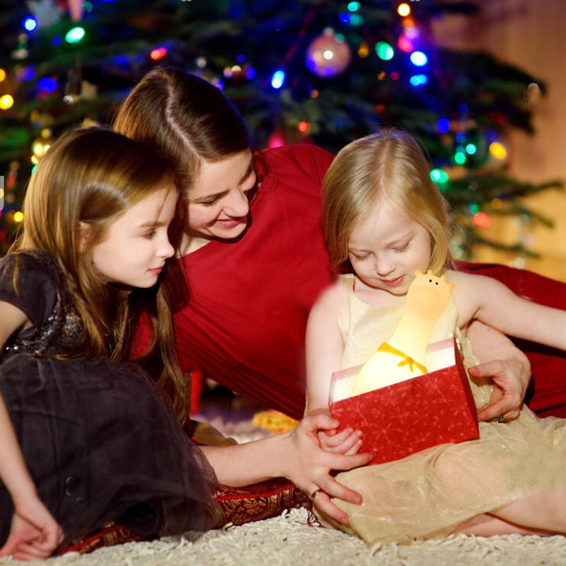 Adorable LED Night Light for Kids: Touch Sensor Bedroom Lamp with Charming Room Decor Appeal
