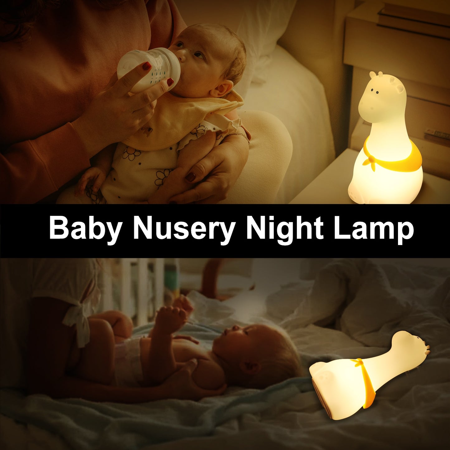 Adorable LED Night Light for Kids: Touch Sensor Bedroom Lamp with Charming Room Decor Appeal