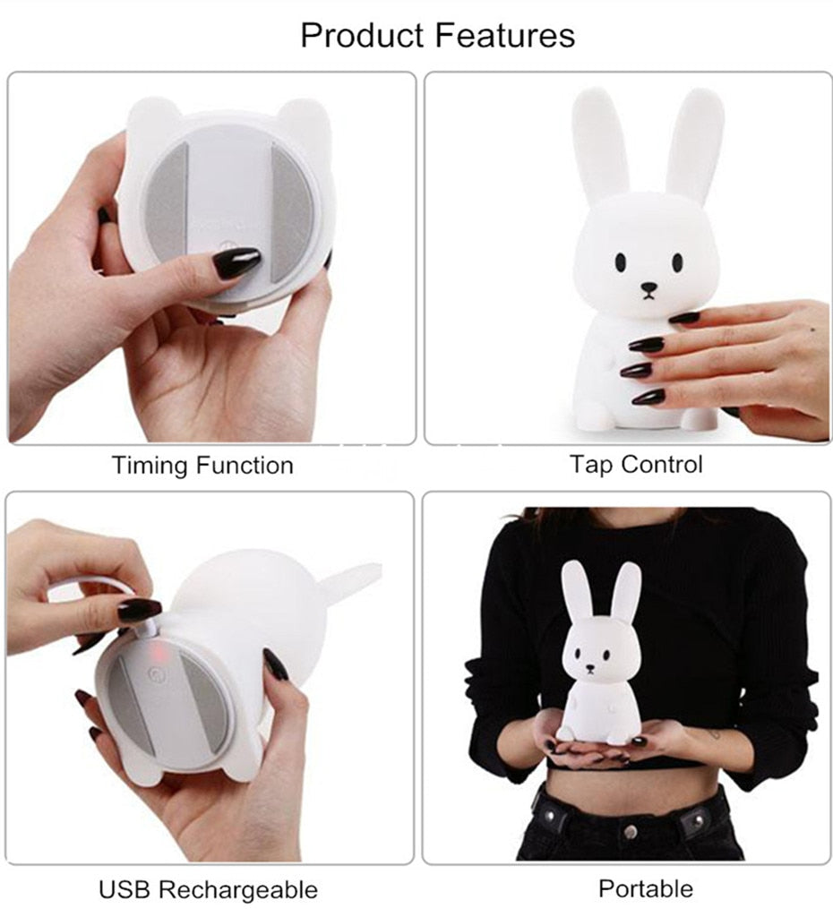 Adorable LED Night Light for Kids: Touch Sensor Bedroom Lamp with Charming Room Decor Appeal