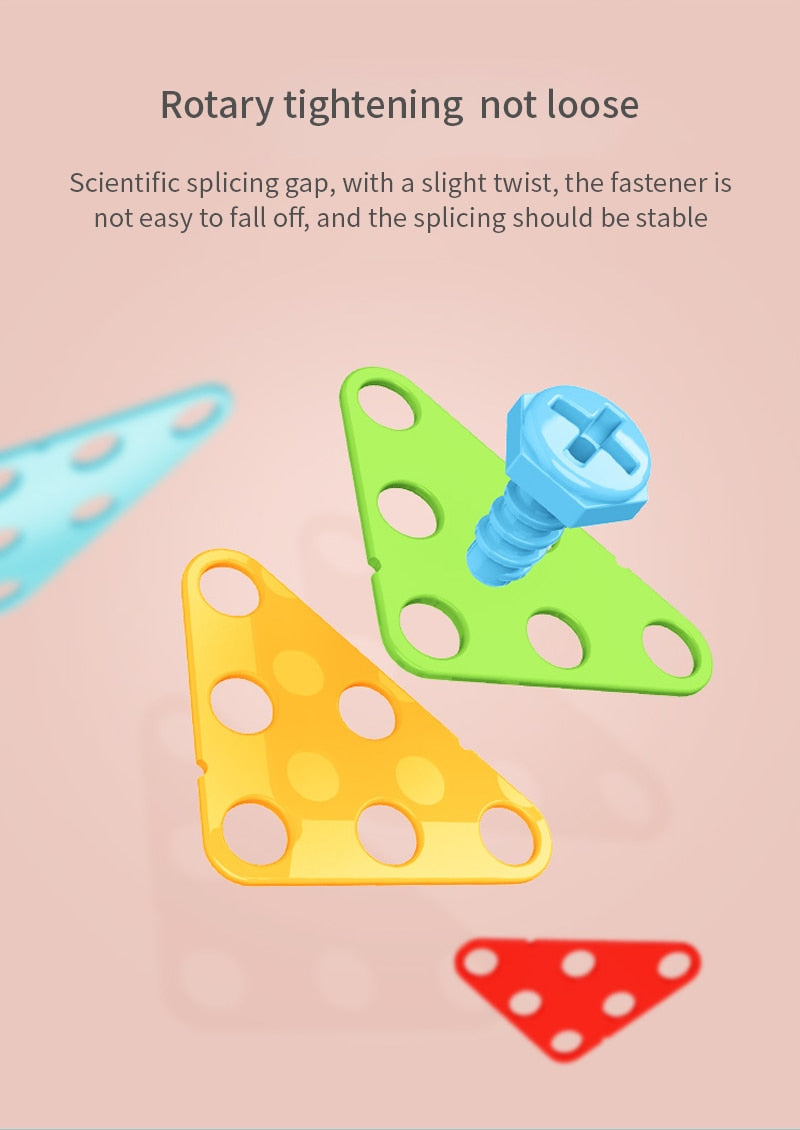 Creative Mosaic Drill Set for Kids, Creative Drilling Toy with Screwdriver Tool Playset