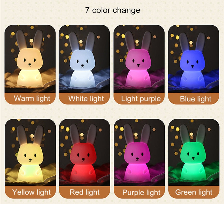 Adorable LED Night Light for Kids: Touch Sensor Bedroom Lamp with Charming Room Decor Appeal