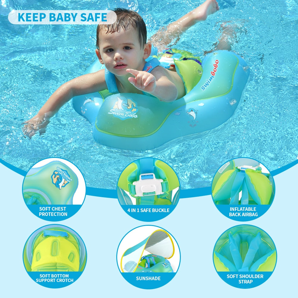 New Upgrades Baby Swimming Float Inflatable Infant Floating