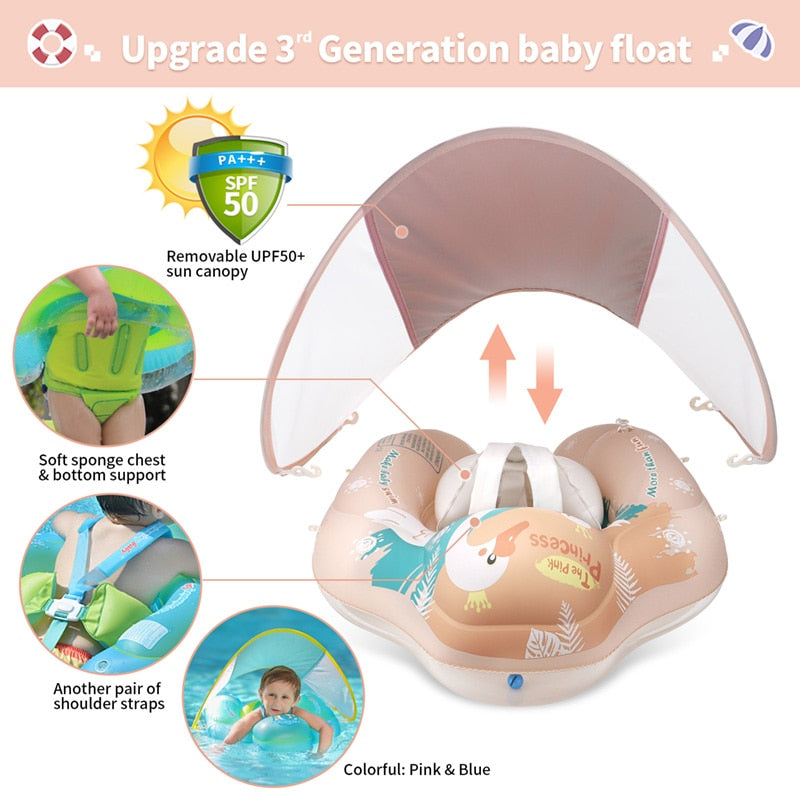 New Upgrades Baby Swimming Float Inflatable Infant Floating