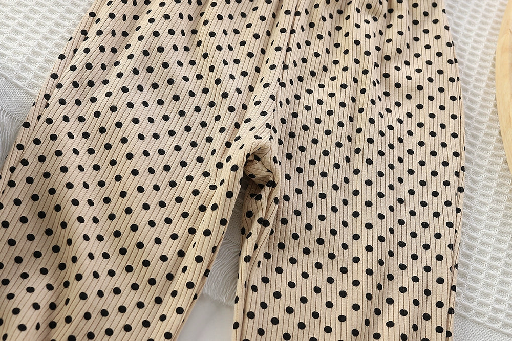 Chic Western-Inspired Dot Trousers for Baby Girls: Versatile Fashion for Stylish Children's Wear.