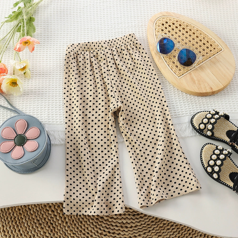 Chic Western-Inspired Dot Trousers for Baby Girls: Versatile Fashion for Stylish Children's Wear.