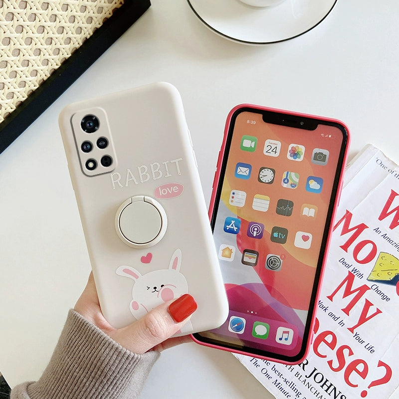 Delight in the Whimsical Charm of a Cartoon Rabbit with this Creative Phone Case – Crafted from Soft Silicone for a Protective and Playful Touch.