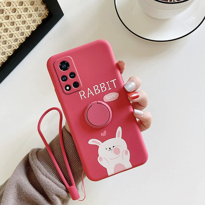 Delight in the Whimsical Charm of a Cartoon Rabbit with this Creative Phone Case – Crafted from Soft Silicone for a Protective and Playful Touch.