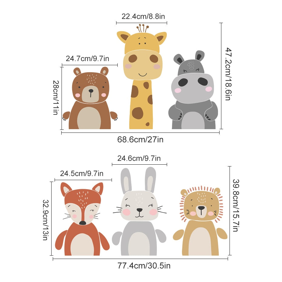 Adorable Cartoon Animal Dots Wall Stickers: Transform Your Child's Room with Whimsical Charm
