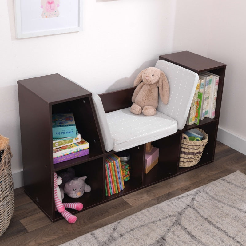 Wooden Bookcase with Reading Nook