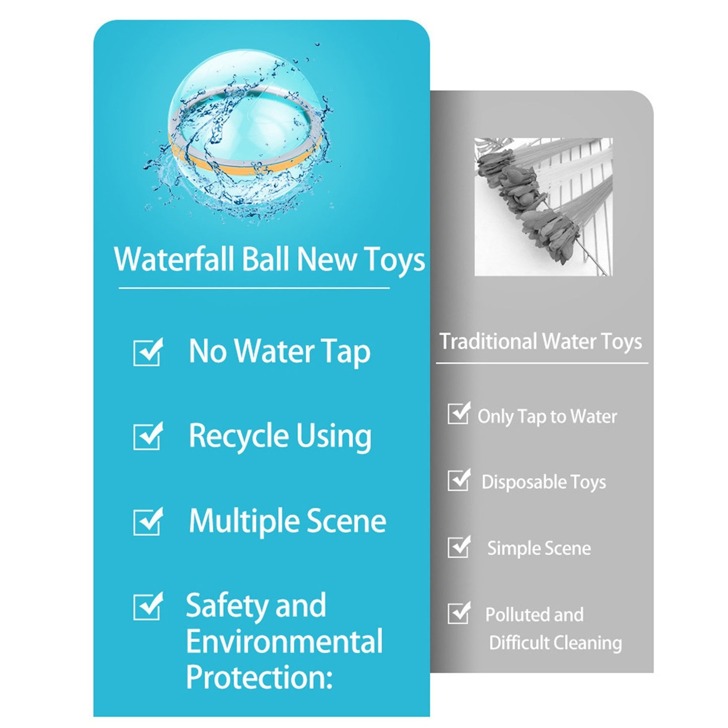 Reusable Water Balloons Magnetic Water Balls 6PCS