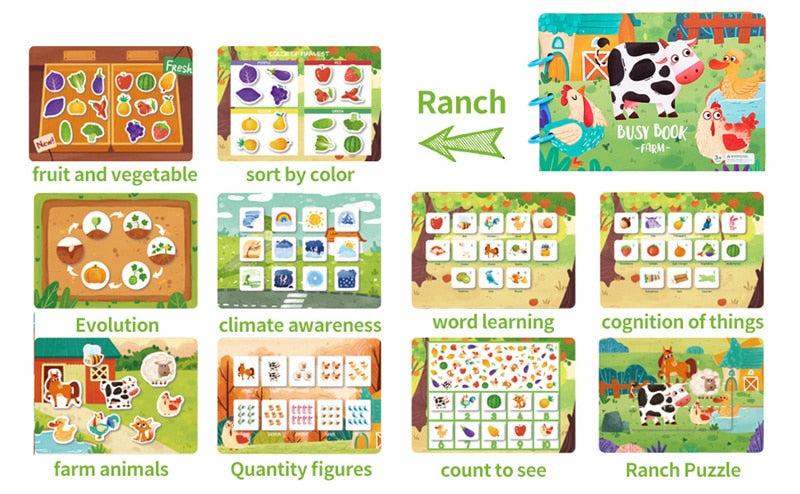 4 Styles Montessori Busy Book For Kids