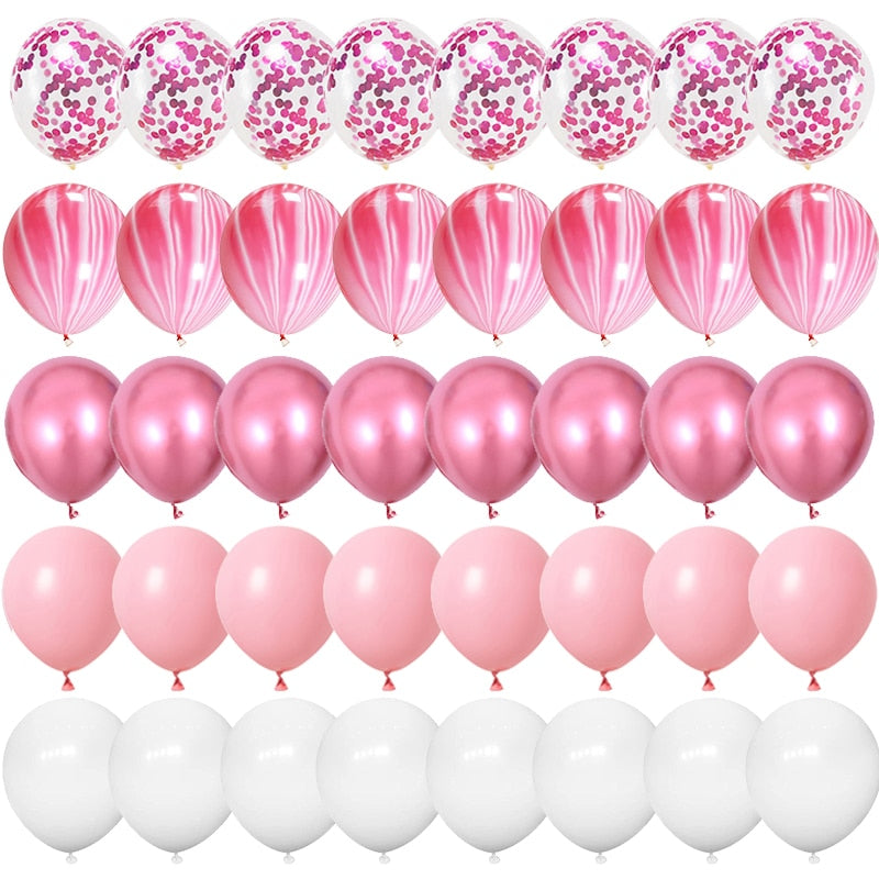 40pcs 12inch Rose Gold Confetti Latex Balloons Happy Birthday Party Decorations