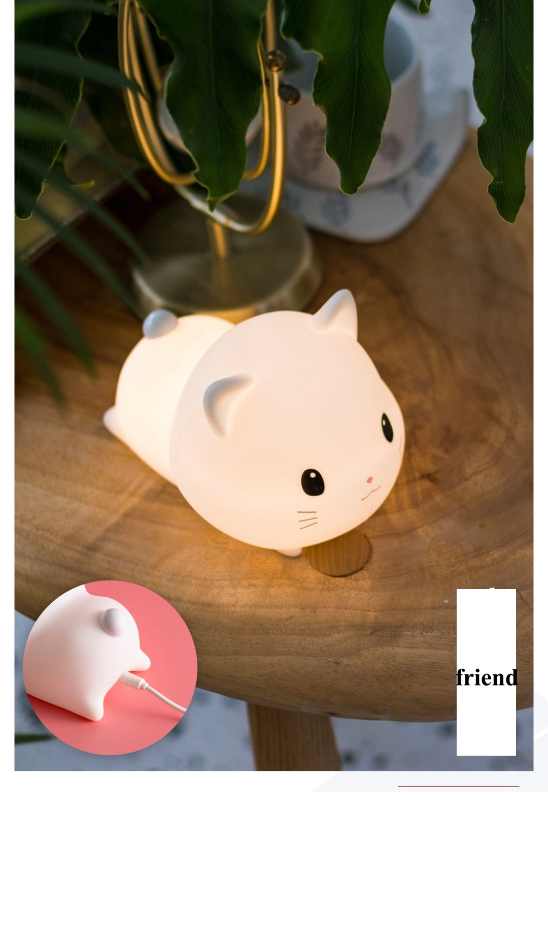 Adorable LED Night Light for Kids: Touch Sensor Bedroom Lamp with Charming Room Decor Appeal