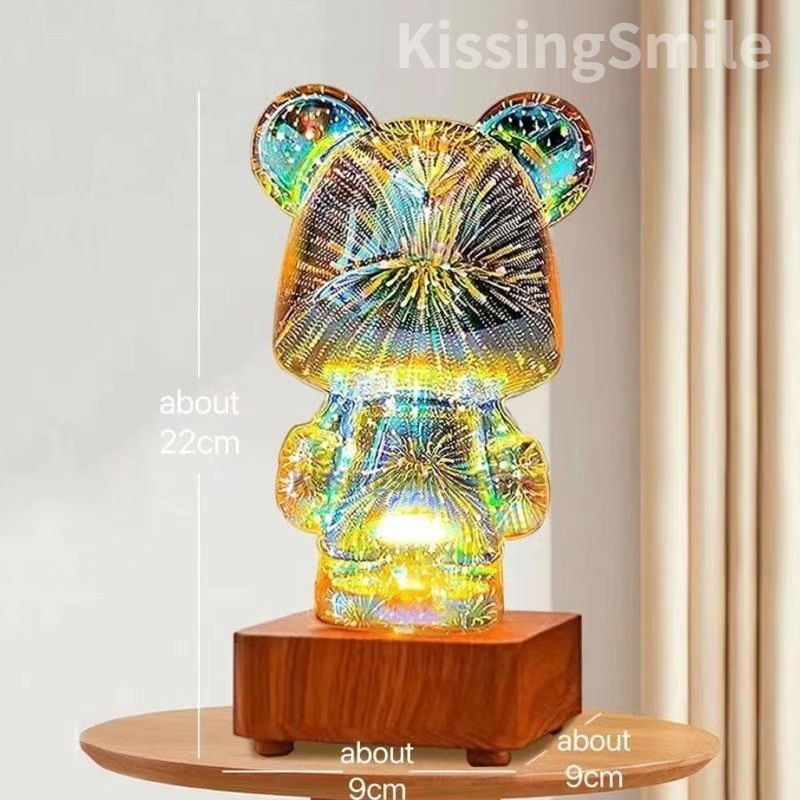 3D Fireworks Bear Decorative Light