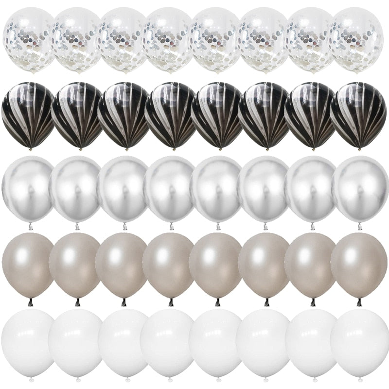 40pcs 12inch Rose Gold Confetti Latex Balloons Happy Birthday Party Decorations
