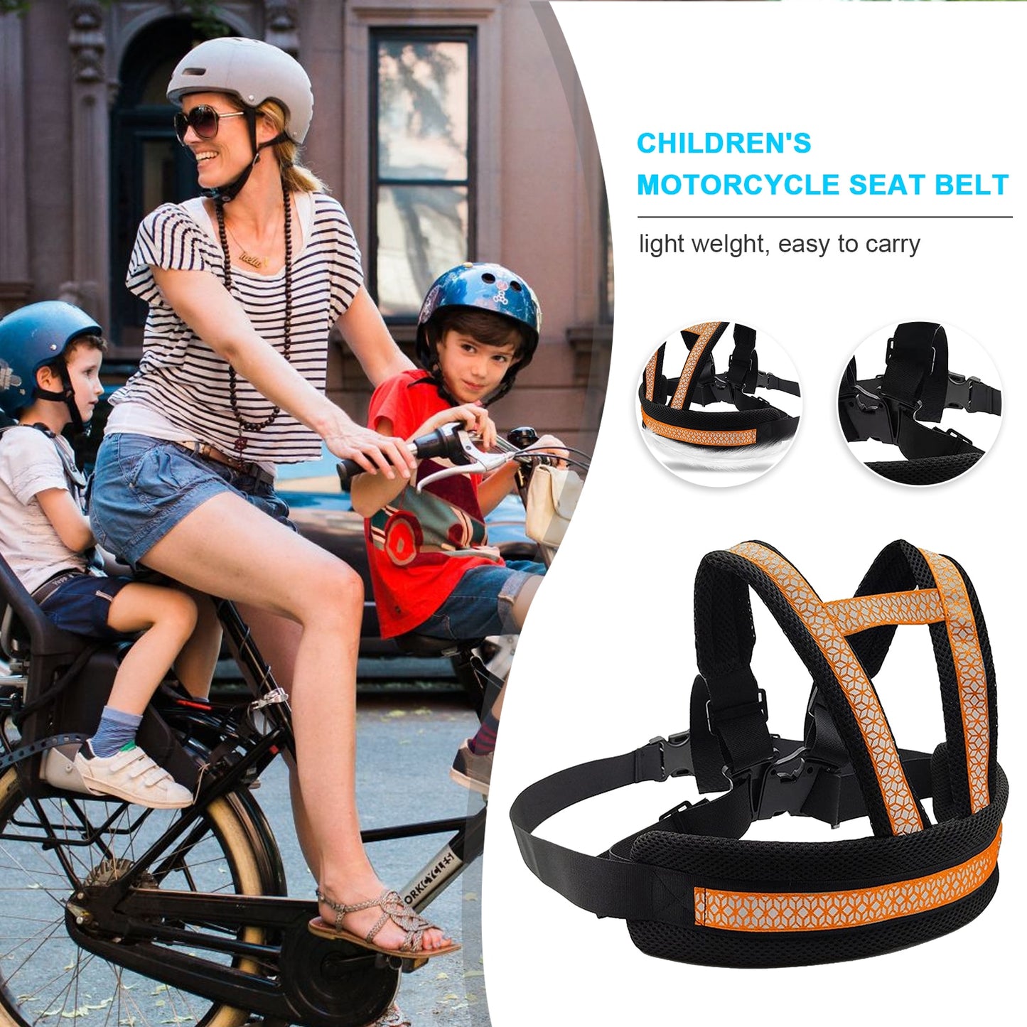 Kids Bike Safety Belt Anti-Drowsiness
