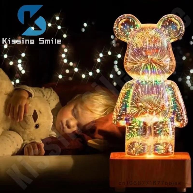 3D Fireworks Bear Decorative Light