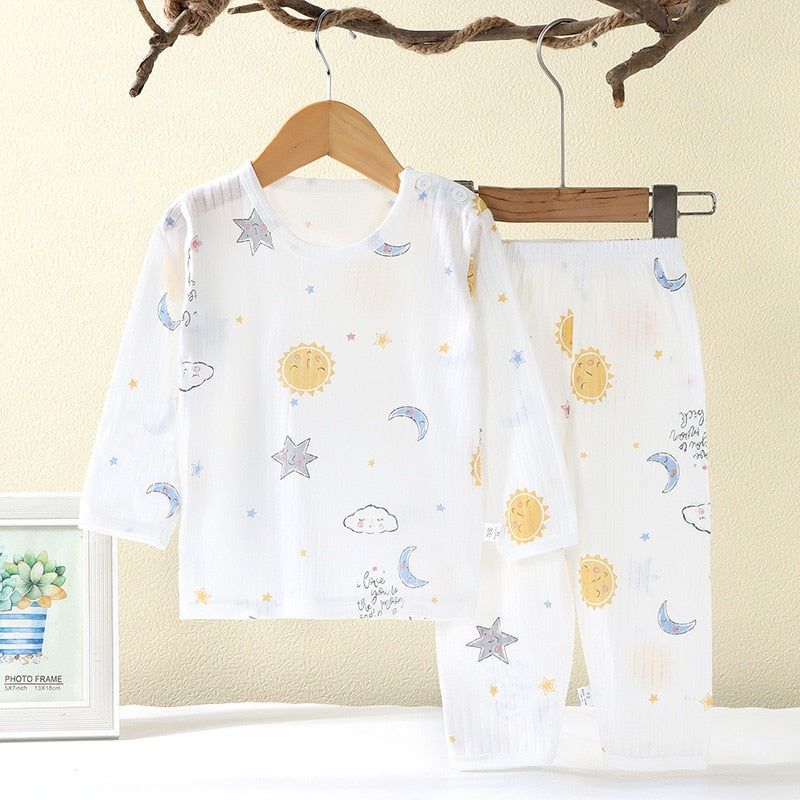 Adorable Cartoon Baby Pajama Sets: Soft Long Sleeve Sleepwear for 0-5 Years