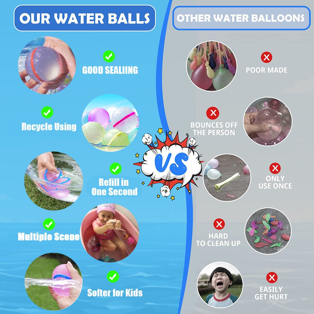 Reusable Water Balloons Magnetic Water Balls 6PCS