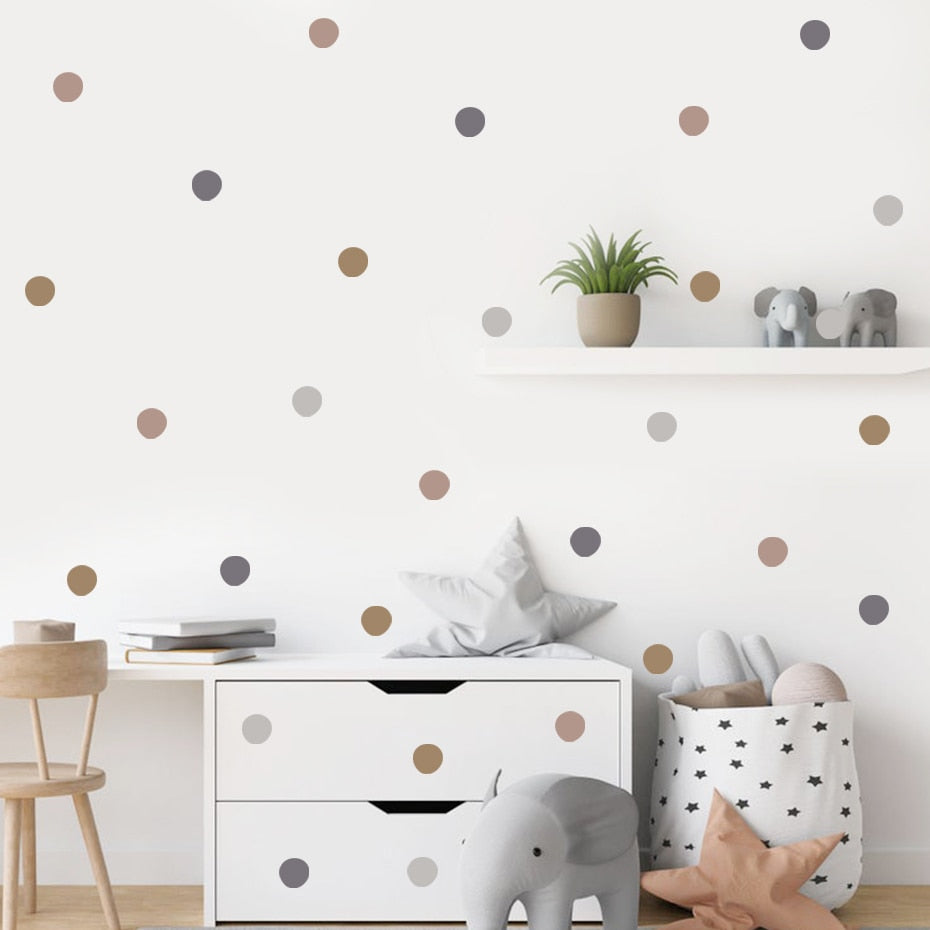 Vibrant Cartoon Polka Dots Children Wall Stickers: Transform Your Kids' Bedroom with Playful Colors