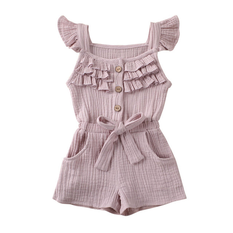 New Summer Toddler Kids Baby Girls Dress Princess Ruffle Sleeve Romper Cotton Outfits Jumpsuit Playsuit Kids Clothes 6M-5Y