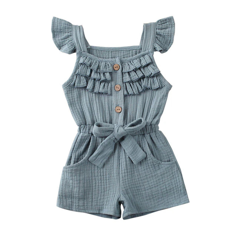 New Summer Toddler Kids Baby Girls Dress Princess Ruffle Sleeve Romper Cotton Outfits Jumpsuit Playsuit Kids Clothes 6M-5Y