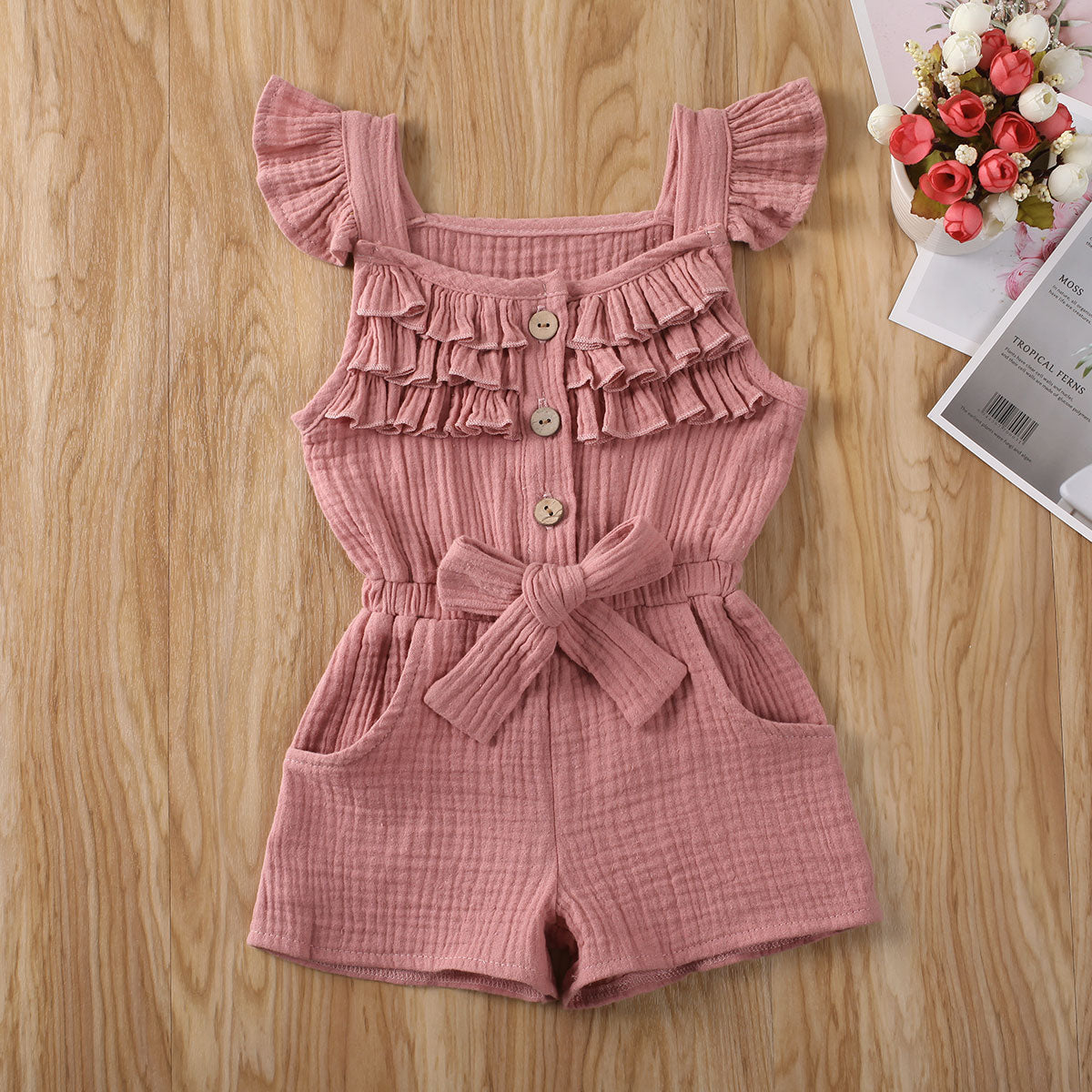 New Summer Toddler Kids Baby Girls Dress Princess Ruffle Sleeve Romper Cotton Outfits Jumpsuit Playsuit Kids Clothes 6M-5Y