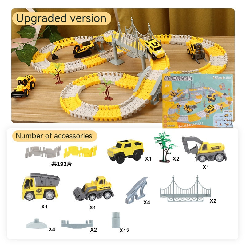 iHaHa 343 PCS Construction Toys Race Tracks for Boys Kids Toys