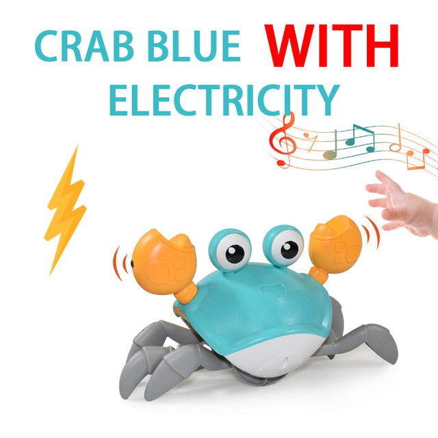 Crawling Crab Baby Toy Gifts,Infant Tummy Time Toys,Cute Dancing Walking Moving Babies Sensory Induction Crabs with Light Up Music for 6-12 1-3 Year Old Toddler Gifts