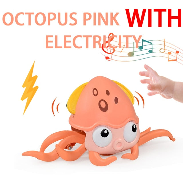 Crawling Crab Baby Toy Gifts,Infant Tummy Time Toys,Cute Dancing Walking Moving Babies Sensory Induction Crabs with Light Up Music for 6-12 1-3 Year Old Toddler Gifts
