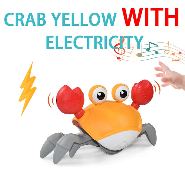 Crawling Crab Baby Toy Gifts,Infant Tummy Time Toys,Cute Dancing Walking Moving Babies Sensory Induction Crabs with Light Up Music for 6-12 1-3 Year Old Toddler Gifts
