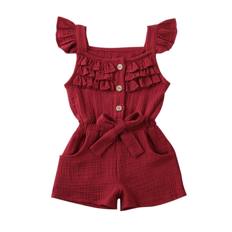 New Summer Toddler Kids Baby Girls Dress Princess Ruffle Sleeve Romper Cotton Outfits Jumpsuit Playsuit Kids Clothes 6M-5Y