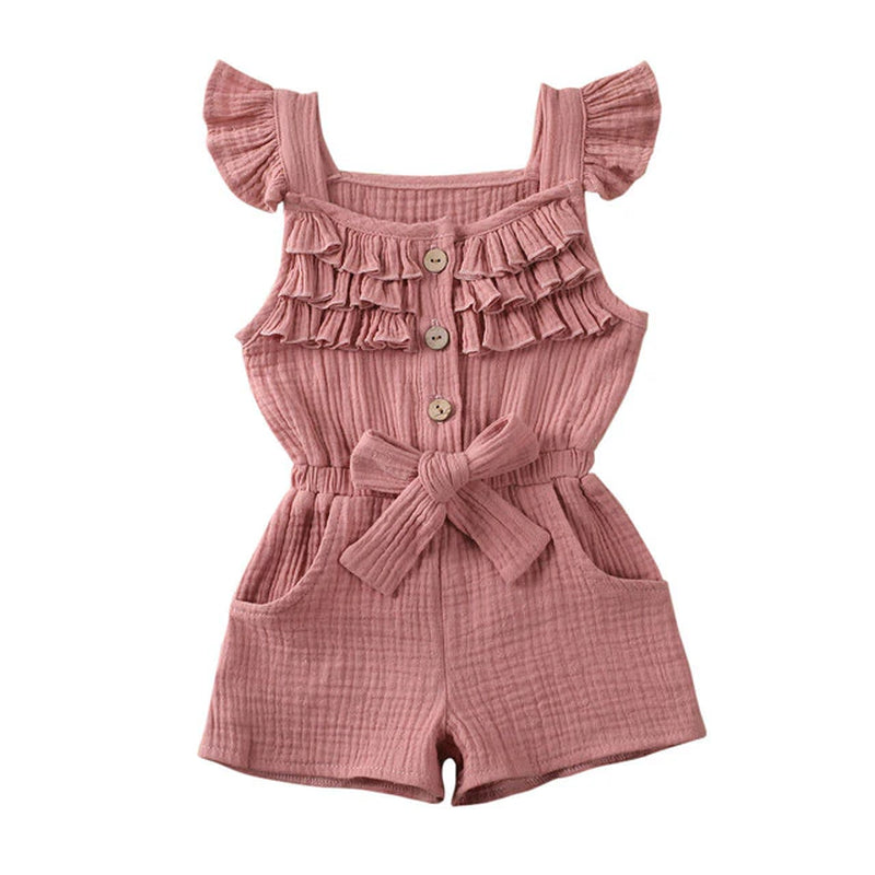 New Summer Toddler Kids Baby Girls Dress Princess Ruffle Sleeve Romper Cotton Outfits Jumpsuit Playsuit Kids Clothes 6M-5Y