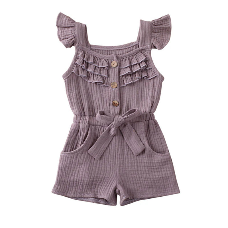 New Summer Toddler Kids Baby Girls Dress Princess Ruffle Sleeve Romper Cotton Outfits Jumpsuit Playsuit Kids Clothes 6M-5Y