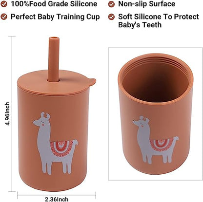 Toddler Silicone Straw Cup-Spill Proof Sippy Cup