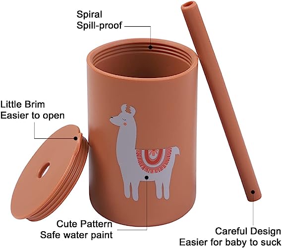Toddler Silicone Straw Cup-Spill Proof Sippy Cup