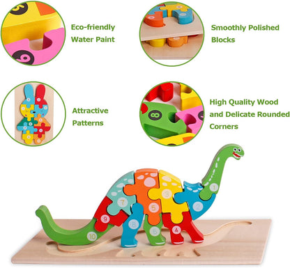 Wooden Toddler Puzzles for Kids Ages 3-5, 4-Pack Toddler Puzzle...