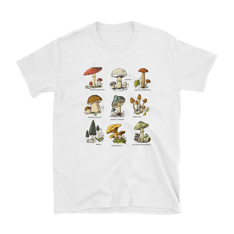 Retro Mushroom Print Oversized T-Shirt: Egirl Aesthetic meets Vintage Streetwear Chic