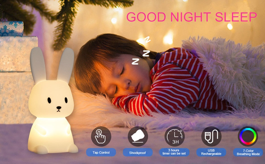 Adorable LED Night Light for Kids: Touch Sensor Bedroom Lamp with Charming Room Decor Appeal