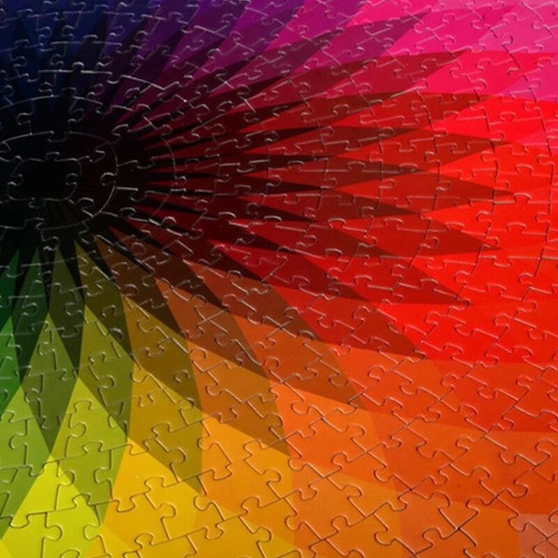Rainbow Round Geometrical Photo Puzzle