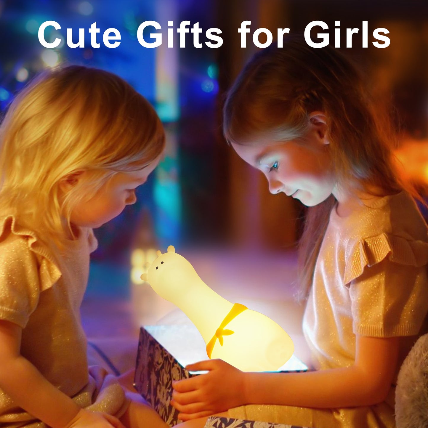 Adorable LED Night Light for Kids: Touch Sensor Bedroom Lamp with Charming Room Decor Appeal