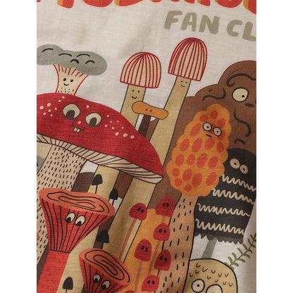Retro Apricot Mushroom Cute T-Shirts: Casual Summer Woman Tshirts