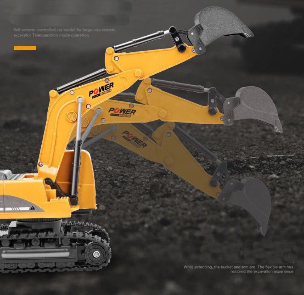 Remote Control Excavator Toy for Beginners- 2.4Ghz 6 Channel 1:24 RC Excavator toy RC Engineering Car