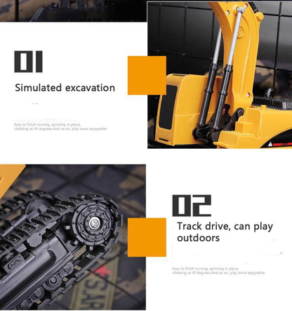 Remote Control Excavator Toy for Beginners- 2.4Ghz 6 Channel 1:24 RC Excavator toy RC Engineering Car
