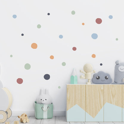 Vibrant Cartoon Polka Dots Children Wall Stickers: Transform Your Kids' Bedroom with Playful Colors