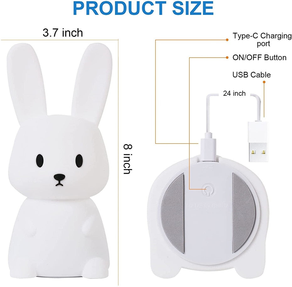 Adorable LED Night Light for Kids: Touch Sensor Bedroom Lamp with Charming Room Decor Appeal