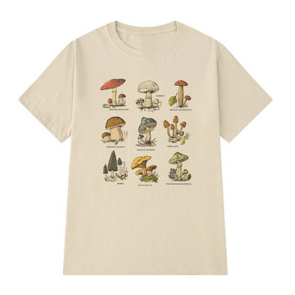 Retro Mushroom Print Oversized T-Shirt: Egirl Aesthetic meets Vintage Streetwear Chic