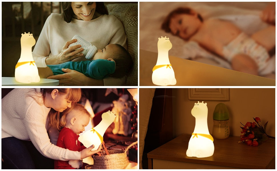 Adorable LED Night Light for Kids: Touch Sensor Bedroom Lamp with Charming Room Decor Appeal