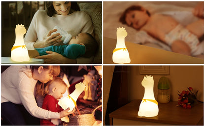 Adorable LED Night Light for Kids: Touch Sensor Bedroom Lamp with Charming Room Decor Appeal